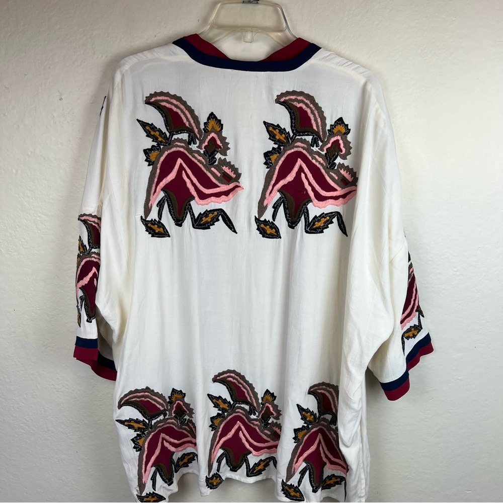 Anthro-Parodise- kimono style jacket with flower embroidery-Woman’s One size - Picture 9 of 14